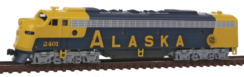 Alaska Railroad EMD E8A w/Dynamic
Brakes & Freight Pilot (1990s Scheme, blue, yellow)