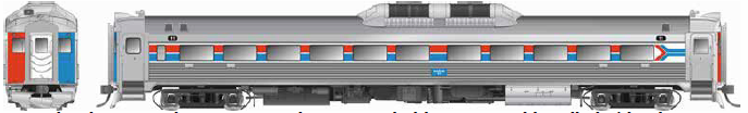Amtrak (Ph. II - Single Arrow) Phase 1
(early blister) raised headlight/diaphragms