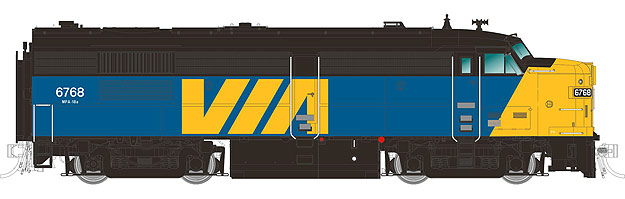 CN/VIA (Blue) Slanted Yellow, CN on Nose