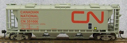Canadian National, 6 Square Hatches, Grey with