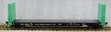 DW&P Bulkhead Flat Car Back w Light Green