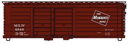 Milwaukee Road 40' Rib-Side Double-Door
Boxcar - Short Rib Body - Kit -- Milwaukee Road (1968-1974; Boxcar Red, TMR Logo Only)