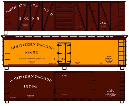 3-Pack of Northern Pacific 40' Cars