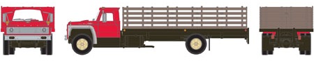 Ford F-850 Stakebed Truck, Red w/Primer