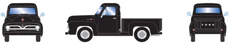 1955 Ford F-100 Pickup Truck. Black