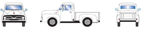 1955 Ford F-100 Pickup Truck. White