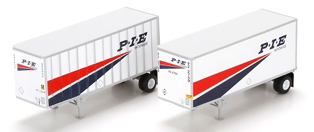 PIE - 2 28' Wedge Trailers and Dolly