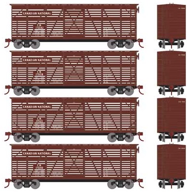 HO 40' Stock Car Canadian National 3-Pack