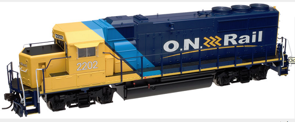  Ontario Northland (blue, yellow, Large
ON Rail) EMD GP40-2 No Dynamic Brakes w DCC

 