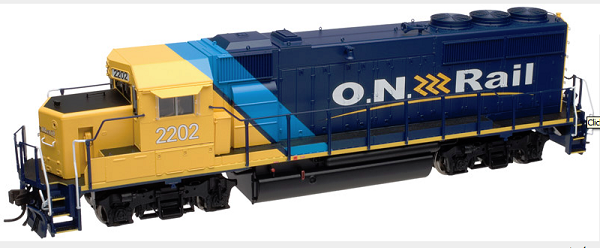 Ontario Northland (blue, yellow, Large
ON Rail) EMD GP40-2 No Dynamic Brakes w DCC