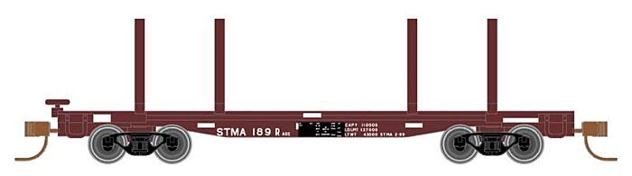  45' Logging Flatcar - St. Maries River
Railroad (Boxcar Red, Yellow Conspicuity Marks)

 