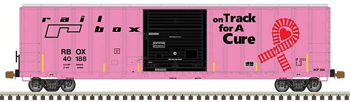  FMC 5077 Single-Door Boxcar -
Railbox (pink, black 