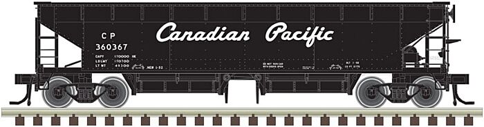 70-Ton Hart Ballast Car 3-Pack - Canadian
Pacific #360296, 360902, 360931 (black, Script Lettering)