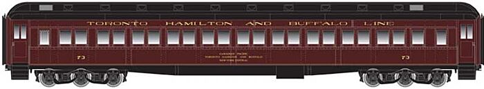 Heavyweight Paired-Window Coach -
Toronto, Hamilton & Buffalo 85 (maroon, black)