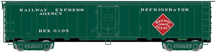 ACF-REA Steel Express Reefer - Railway
Express Agency (Mid-1950s; Dark Green, white)