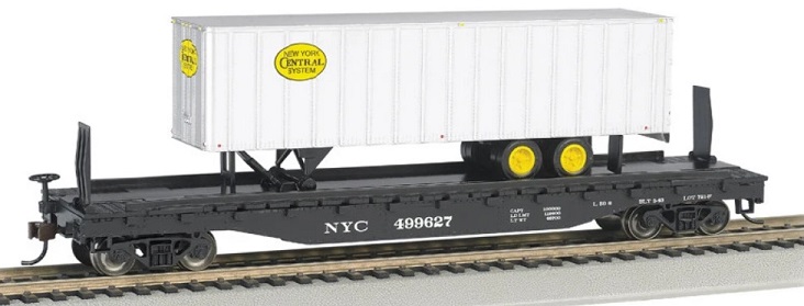 HO Flat Car with Piggyback Trailers -