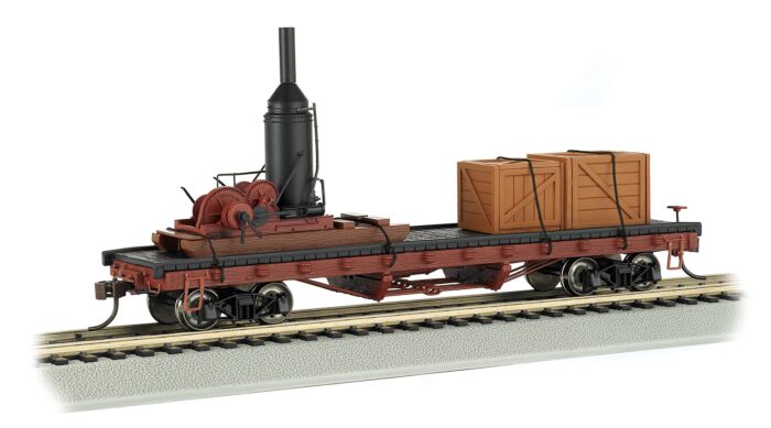 HO 40' Log car w Two log Skidders