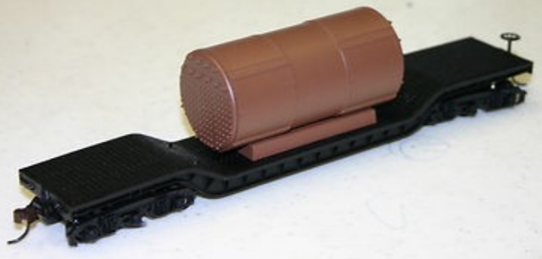 HO Flat Car w Boiler Load
