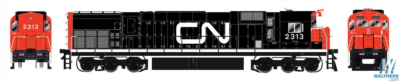 MLW M636 - Standard DC - Executive
Line -- Canadian National (As Delivered, black, red, Large Noodle Logo)