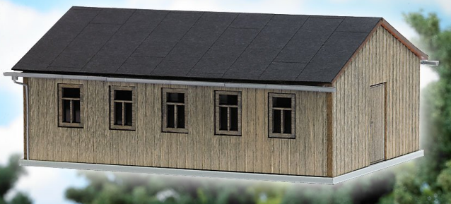 HO Scale Wooden Barracks