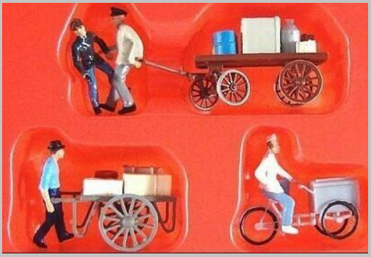 HO Ice-Cream Man and Hand Carts