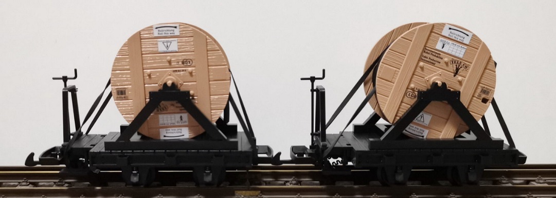 Field Railroad Cable Reel Cars, 2 pieces