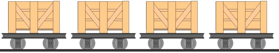 Four Trash Cars without brakes