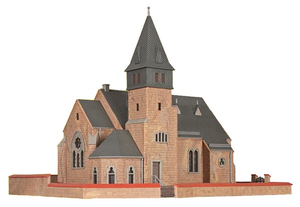  H0 Westerwald Church w/Wall - Kit 