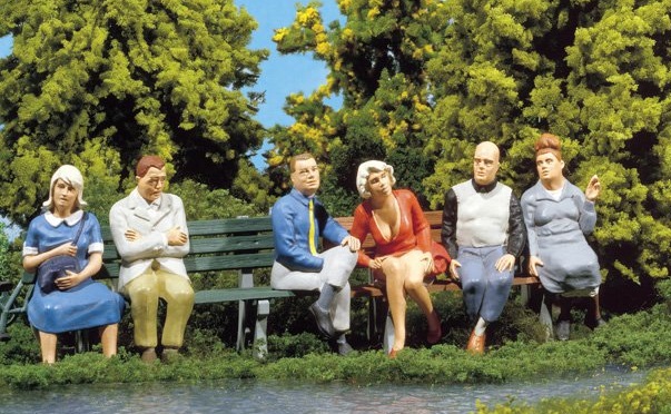 Six sitting people