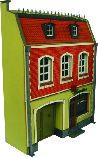  O Scale Kit - WOHNHAUS Hotel mit Blumengeschafty (Hotel with FLower Shop) 