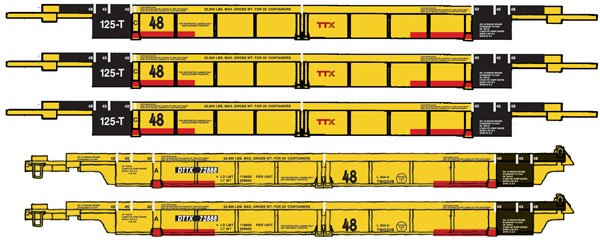 TTX - Five Car Set - (yellow, black,
