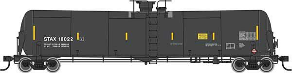 55' Trinity Modified 30,145-Gallon Tank
Car - Ready to Run - Stauffer Chemical Co. (black, white, yellow conspicuity marks)