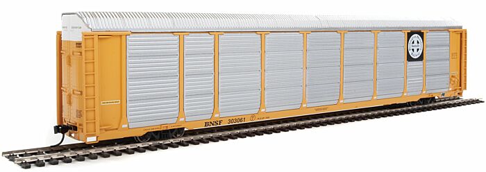 89' Thrall Enclosed Tri-Level Auto Carrier
- Burlington Northern Santa Fe Rack and Flat(yellow, Circle-Cross Logo)