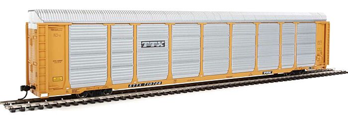 89' Thrall Enclosed Tri-Level Auto Carrier
- TTX ETTX Flat #331197/710728 (yellow, silver, black)